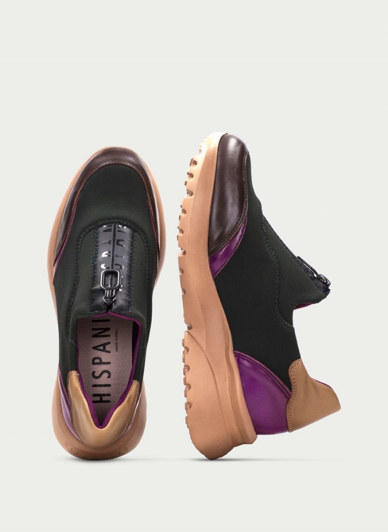 Hispanitas Polinesia Sneakers Donna Verdi Marroni Viola | RSA6619WJ